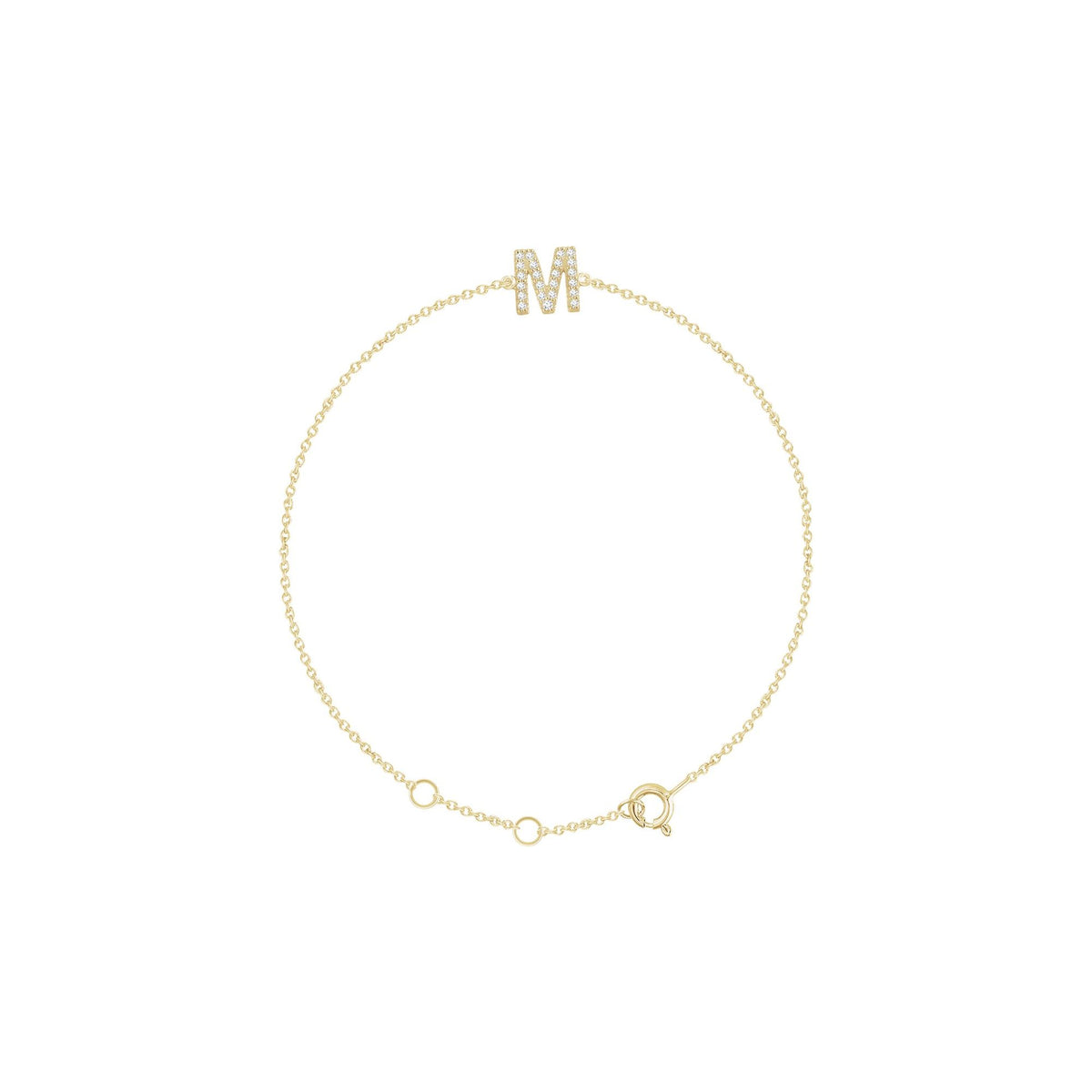 Natural Diamond Initial Bracelet