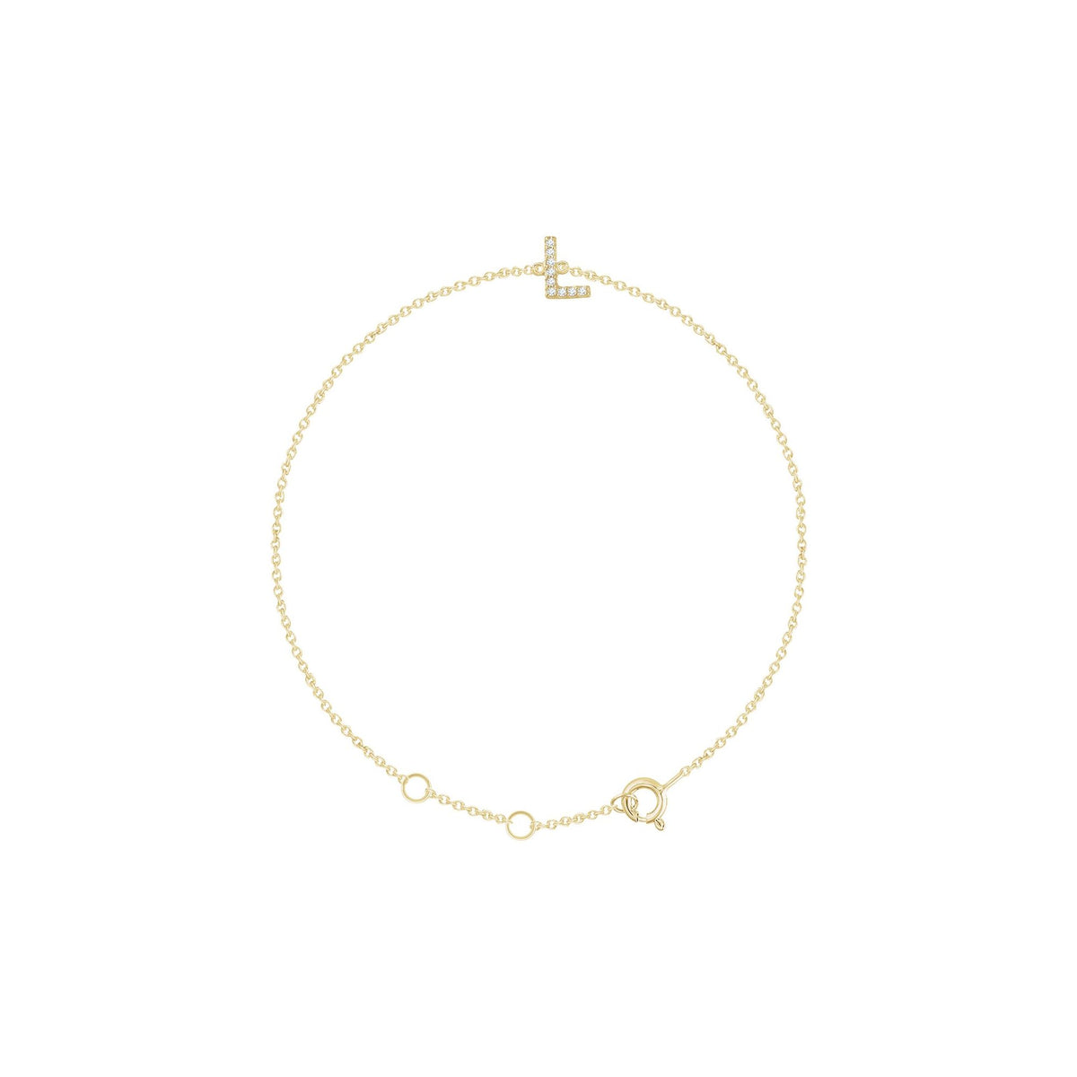 Natural Diamond Initial Bracelet