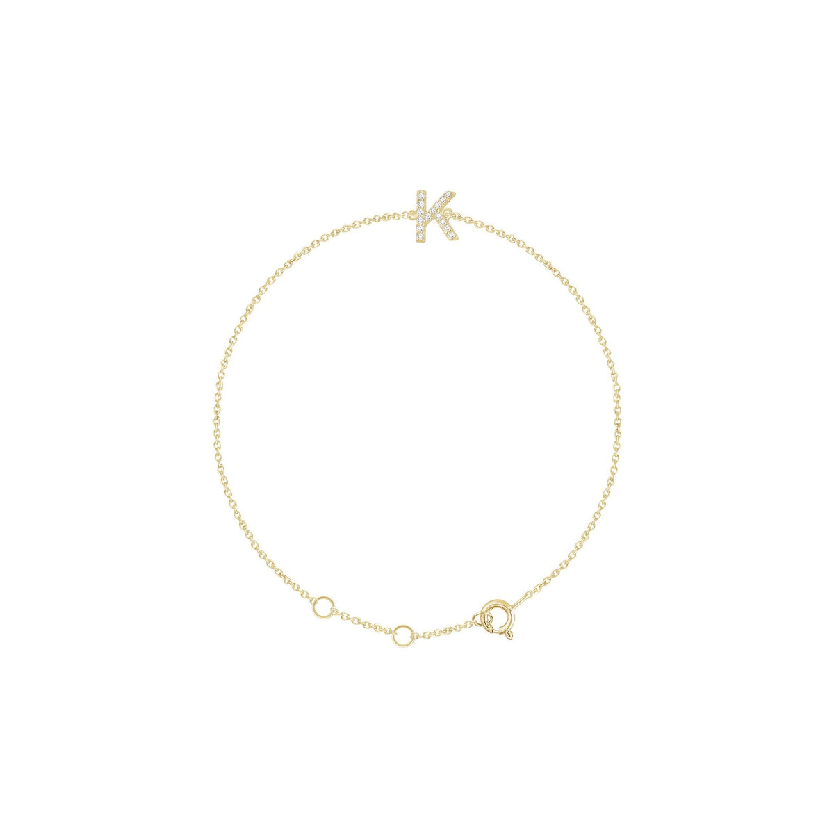 Natural Diamond Initial Bracelet