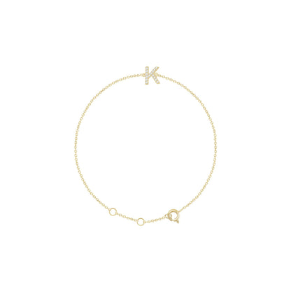 Natural Diamond Initial Bracelet