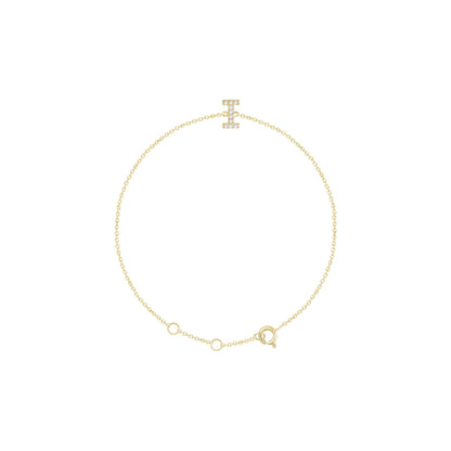 Natural Diamond Initial Bracelet