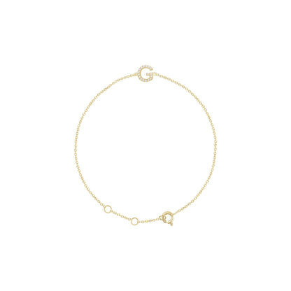 Natural Diamond Initial Bracelet