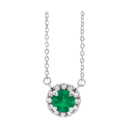 Natural Diamond French-Set Halo-Style Necklace or Center