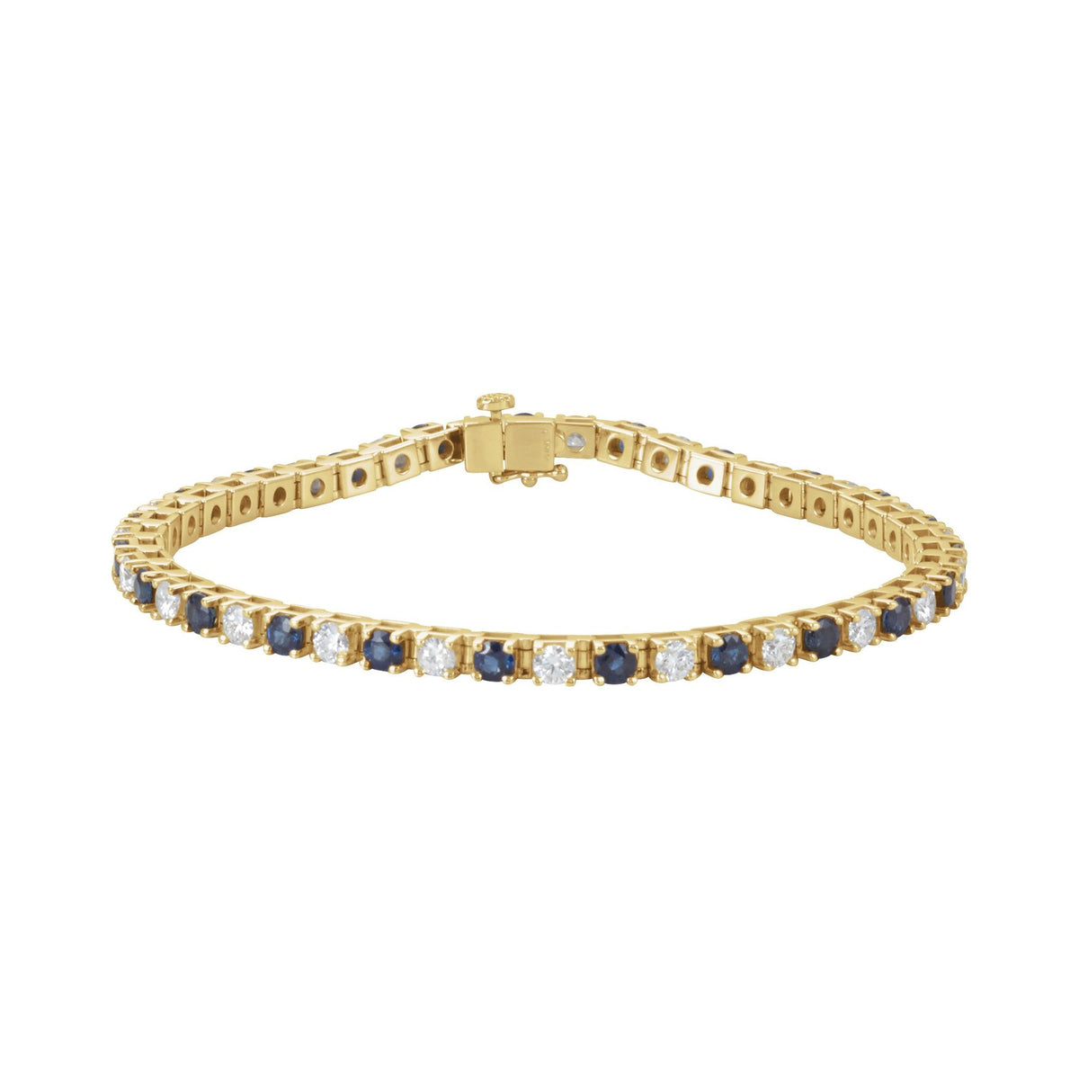 Natural Blue Sapphire & 2 3/8 CTW Natural Diamond Line 7" Bracelet