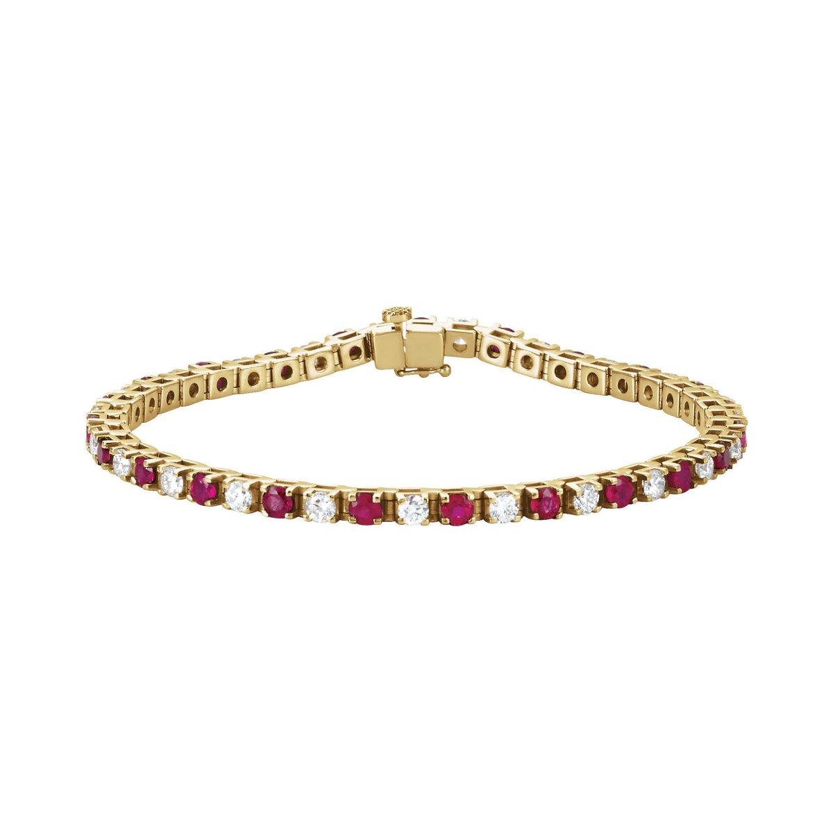 Natural Ruby & 2 3/8 CTW Natural Diamond Line 7" Bracelet