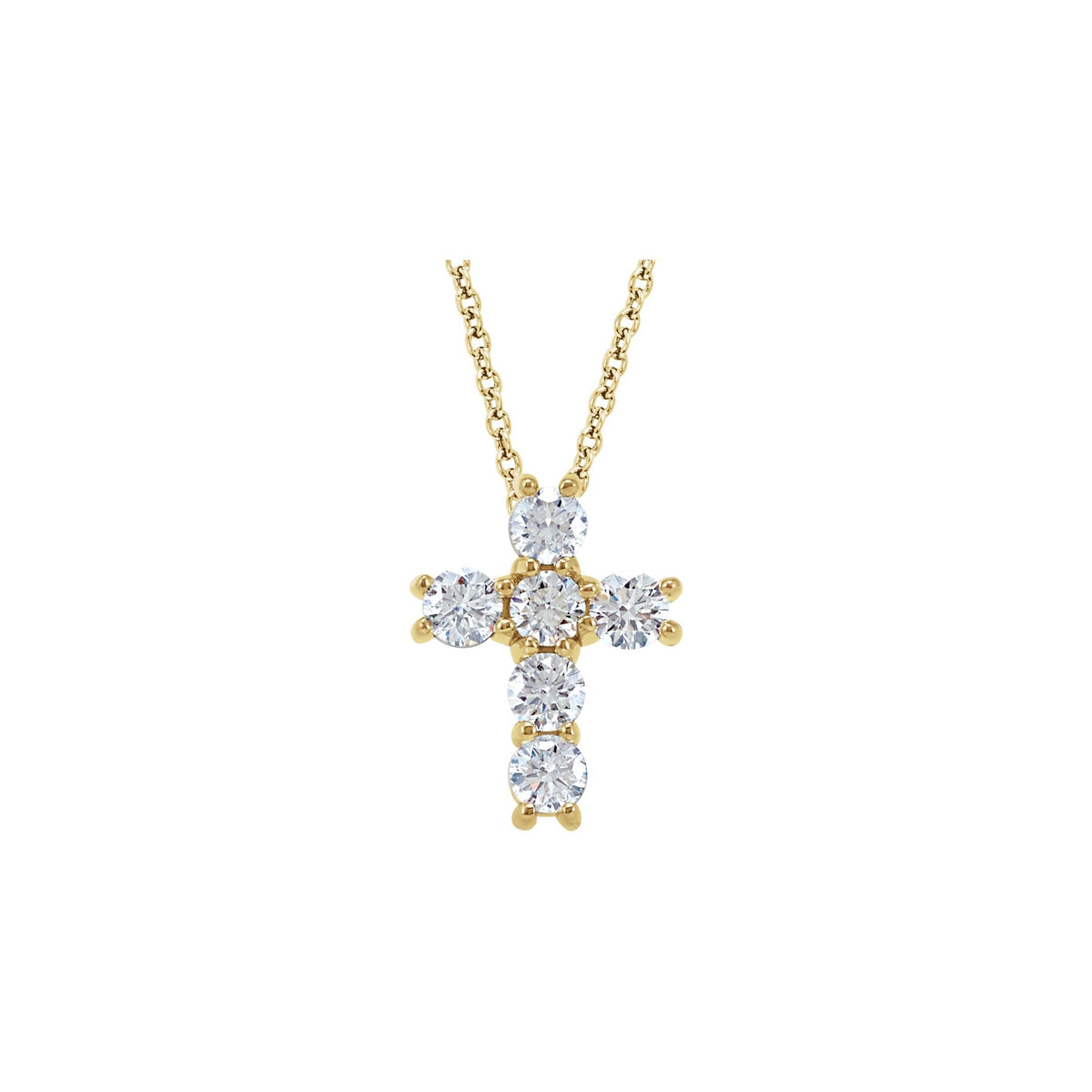 1/2 CTW Natural Diamond Cross 18" Necklace