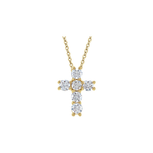 1/2 CTW Natural Diamond Cross 18" Necklace