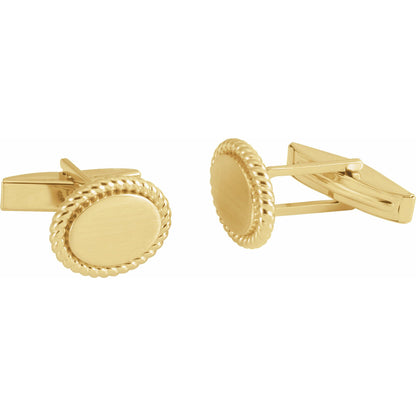 15.6x12.5 mm Rope Pattern Cuff Links