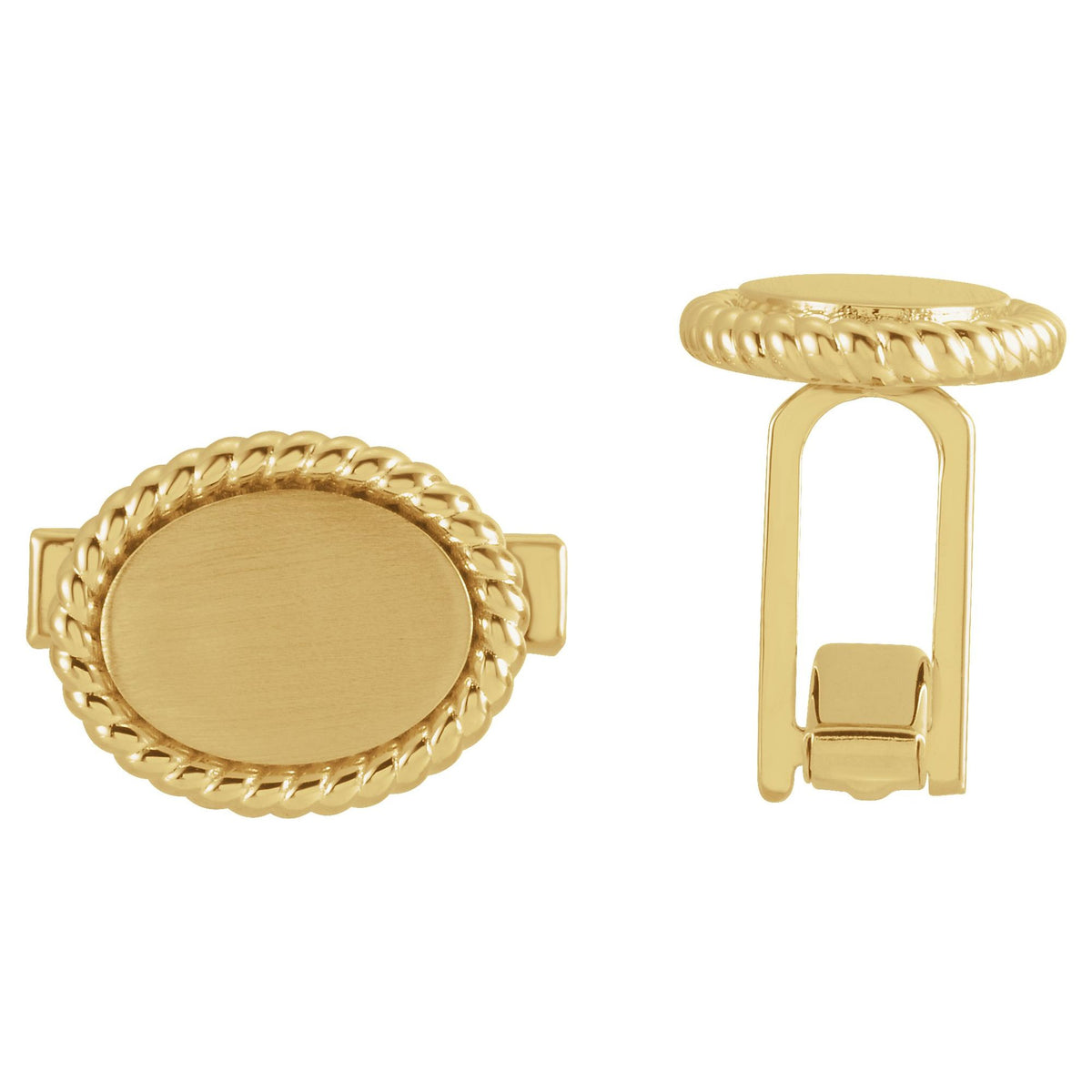 15.6x12.5 mm Rope Pattern Cuff Links