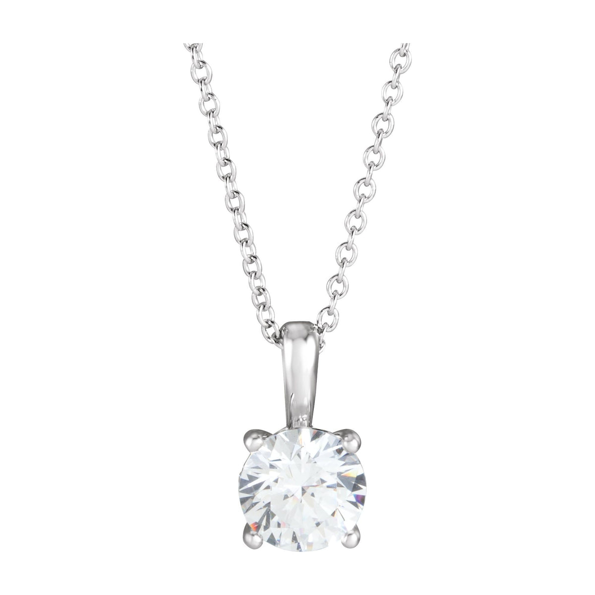 Natural Diamond Solitaire Necklace or Pendant