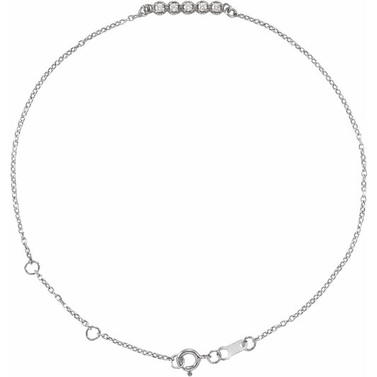 Natural Diamond Accented Bar Bracelet