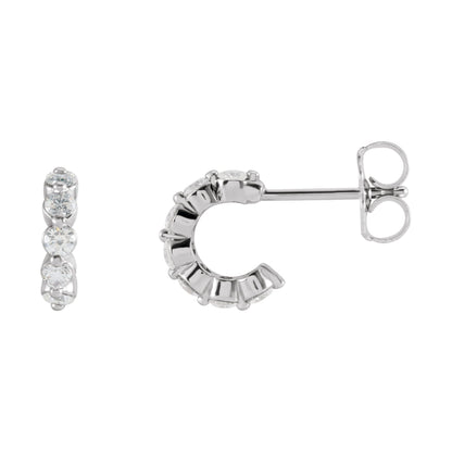Natural Diamond Accented Hoop Earrings