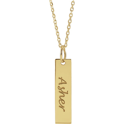 Engravable Bar 16-18" Necklace (20 x 5mm)