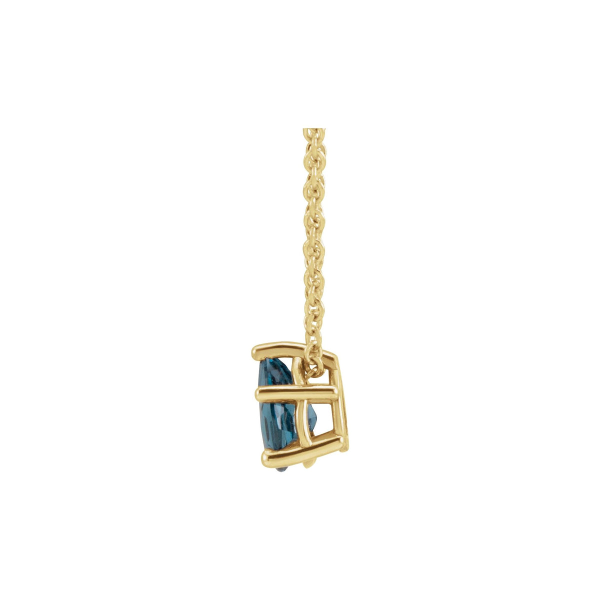 6x4 mm Pear London Blue Topaz 16-18" Necklace