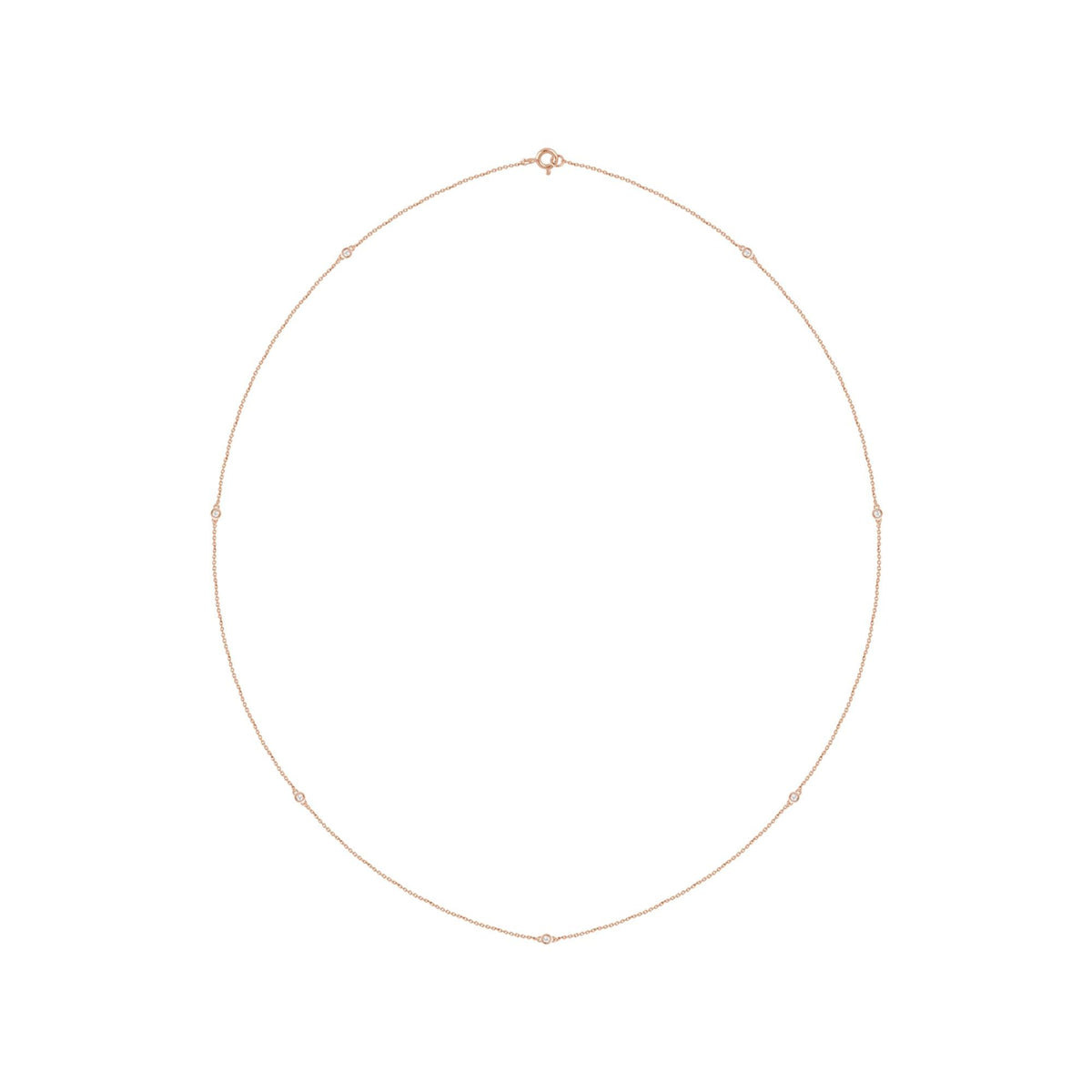 Natural Diamond Bezel-Set Station Necklace