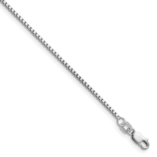 1.2mm Box Chain - White Gold