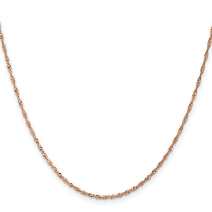 1mm Singapore with Lobster Clasp Chain - Rose Gold