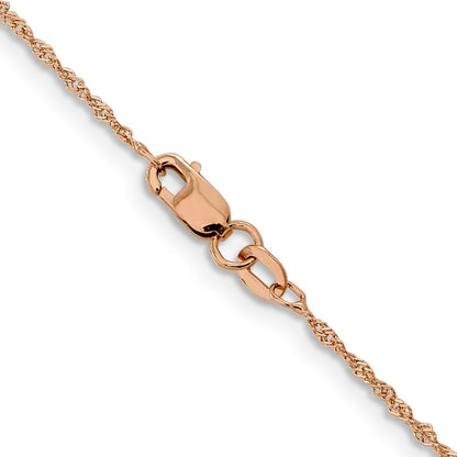 1mm Singapore with Lobster Clasp Chain - Rose Gold