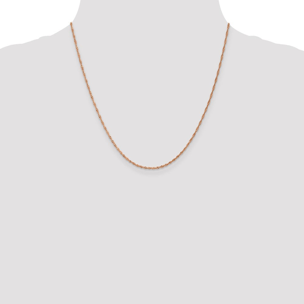 1mm Singapore with Lobster Clasp Chain - Rose Gold
