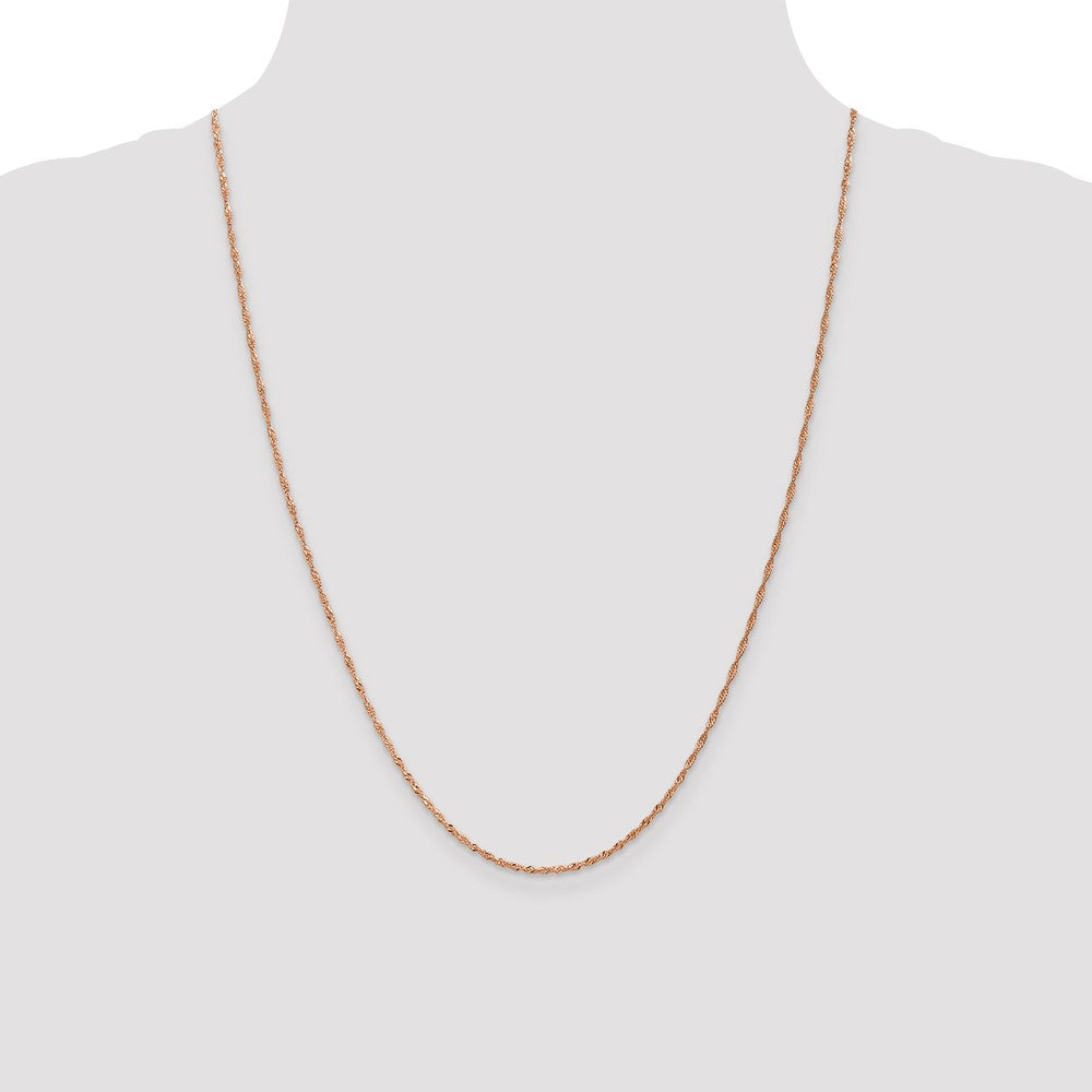 1mm Singapore with Lobster Clasp Chain - Rose Gold