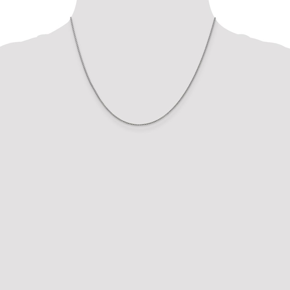 1mm D/C Open Franco Chain - White Gold