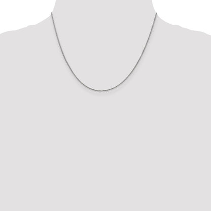 1mm D/C Open Franco Chain - White Gold