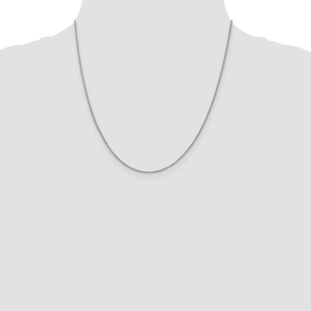 1mm D/C Open Franco Chain - White Gold