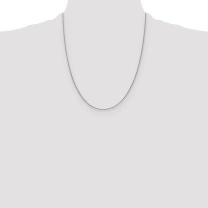 1mm D/C Open Franco Chain - White Gold