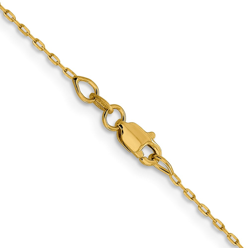 1mm D/C Open Long Link Cable Chain - Yellow Gold