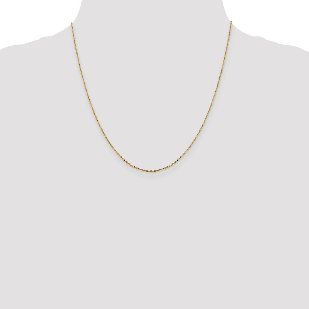 1mm D/C Open Long Link Cable Chain - Yellow Gold