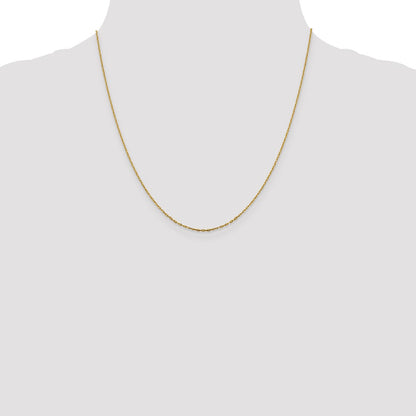 1mm D/C Open Long Link Cable Chain - Yellow Gold