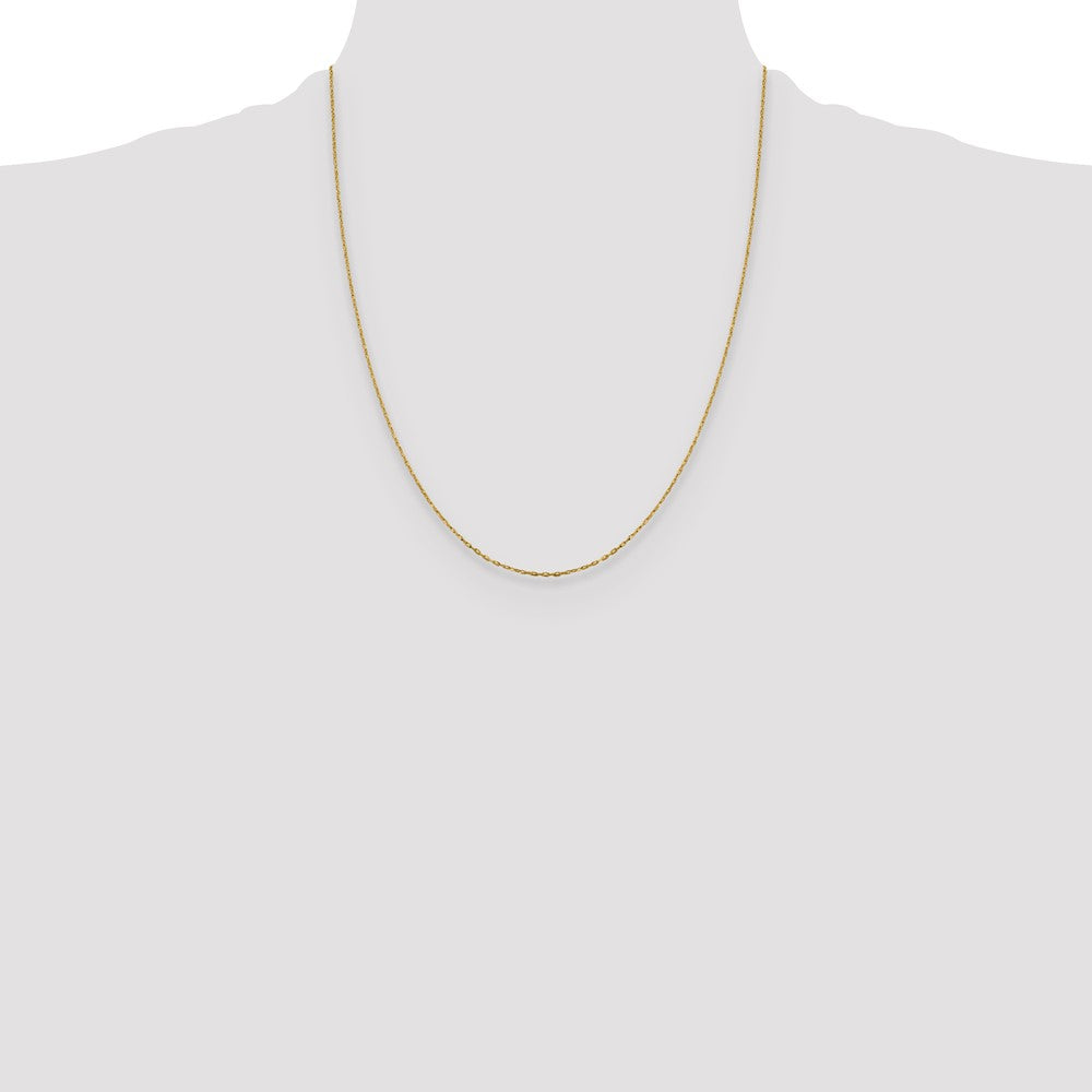 1mm D/C Open Long Link Cable Chain - Yellow Gold