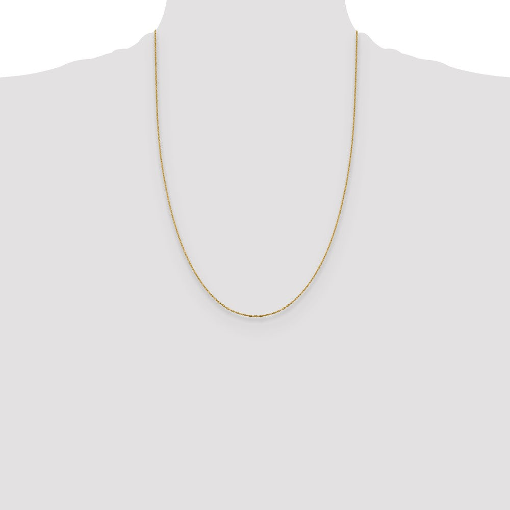 1mm D/C Open Long Link Cable Chain - Yellow Gold