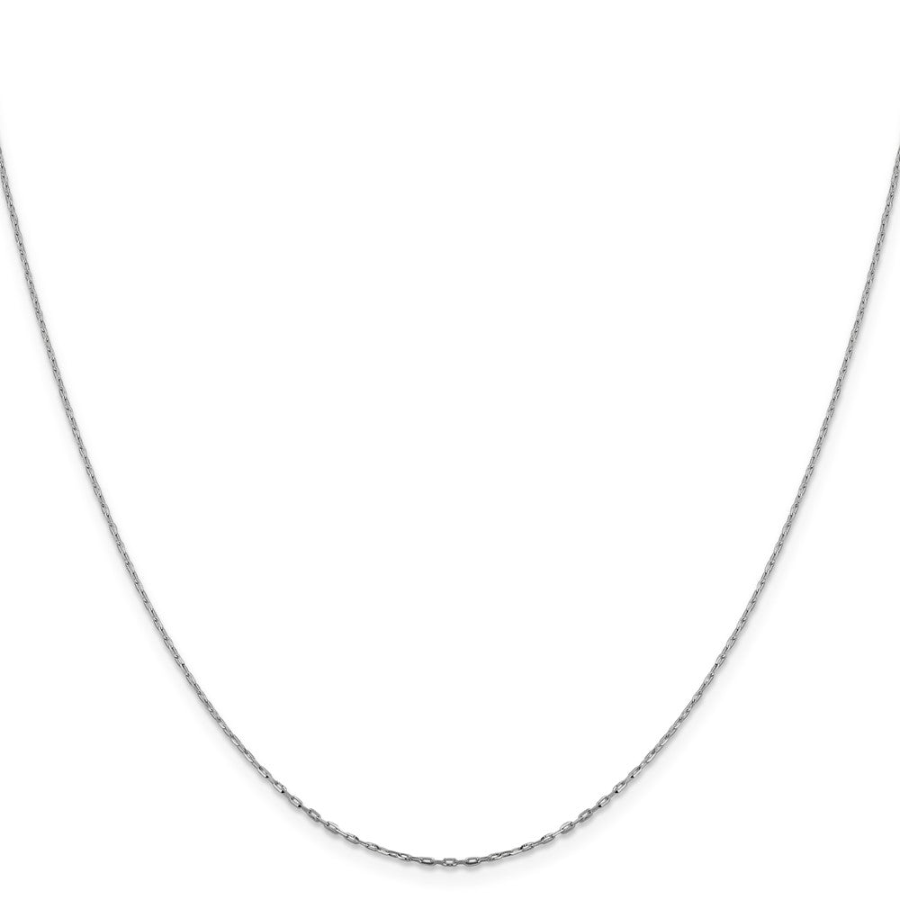 1mm D/C Open Long Link Cable Chain - White Gold