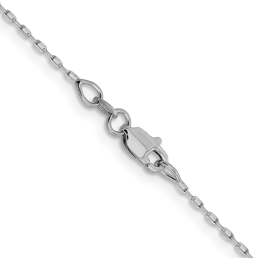 1mm D/C Open Long Link Cable Chain - White Gold