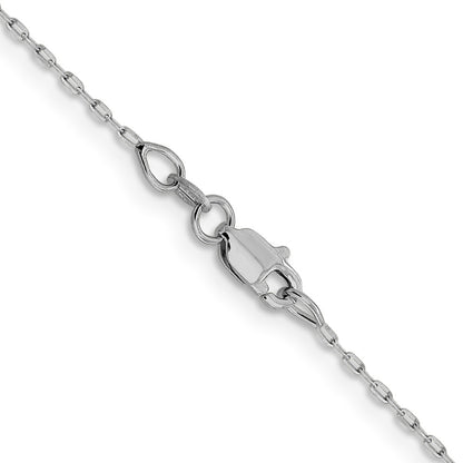 1mm D/C Open Long Link Cable Chain - White Gold