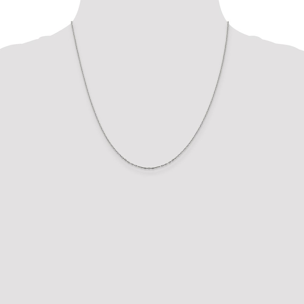 1mm D/C Open Long Link Cable Chain - White Gold
