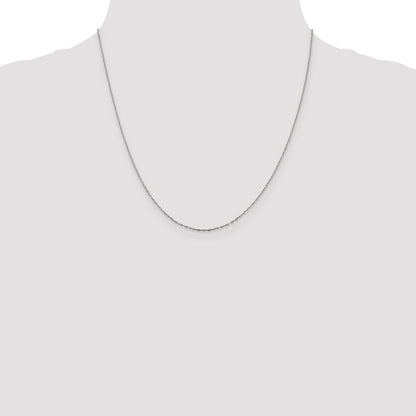 1mm D/C Open Long Link Cable Chain - White Gold