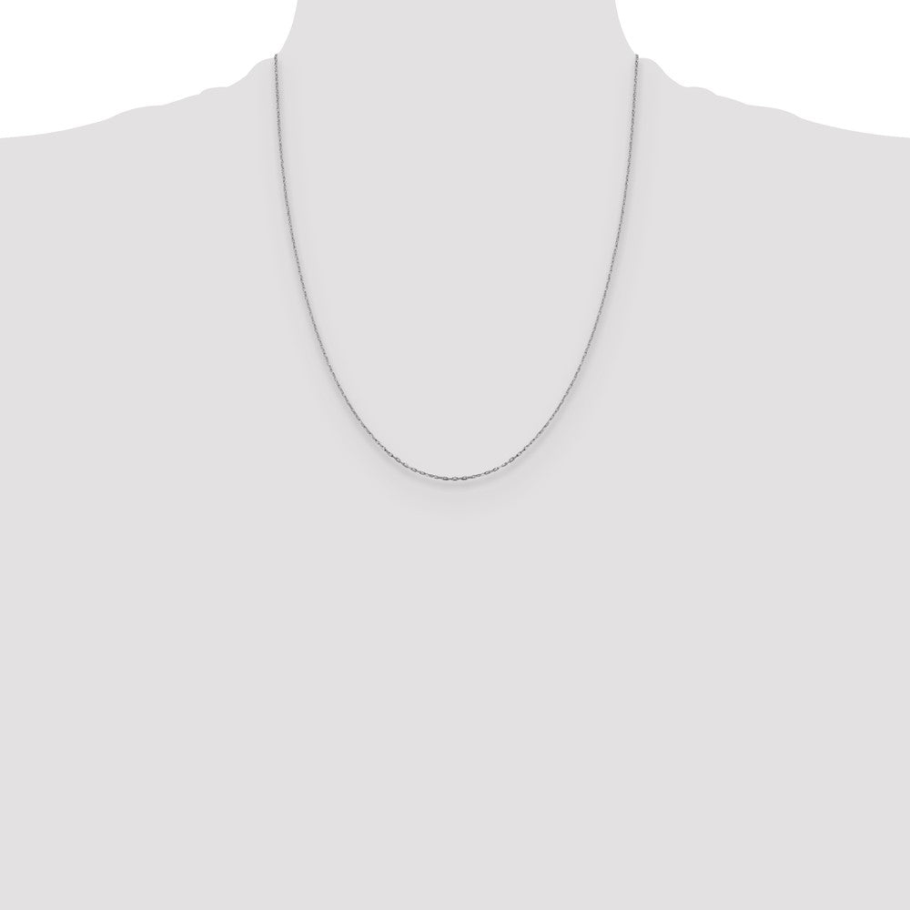 1mm D/C Open Long Link Cable Chain - White Gold