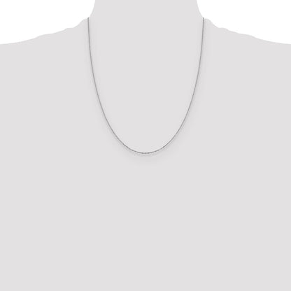 1mm D/C Open Long Link Cable Chain - White Gold