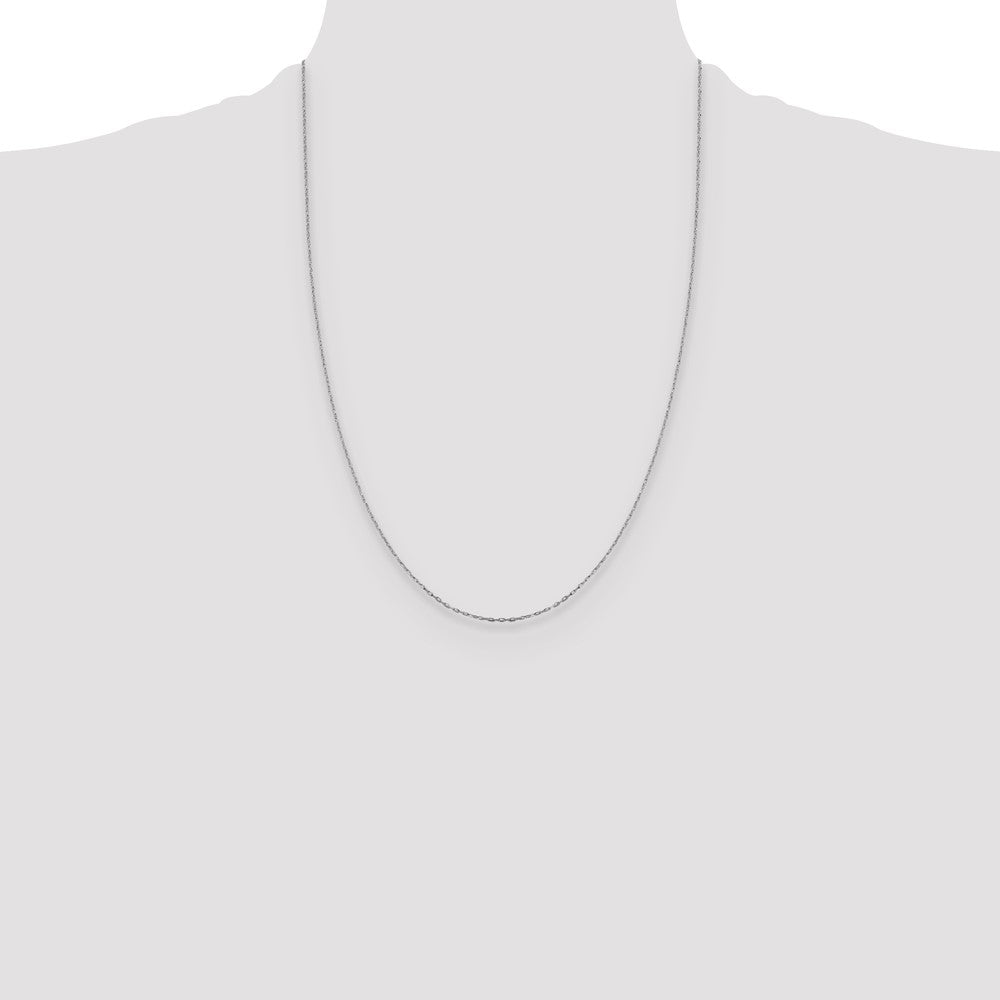 1mm D/C Open Long Link Cable Chain - White Gold