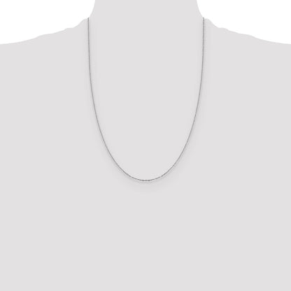 1mm D/C Open Long Link Cable Chain - White Gold