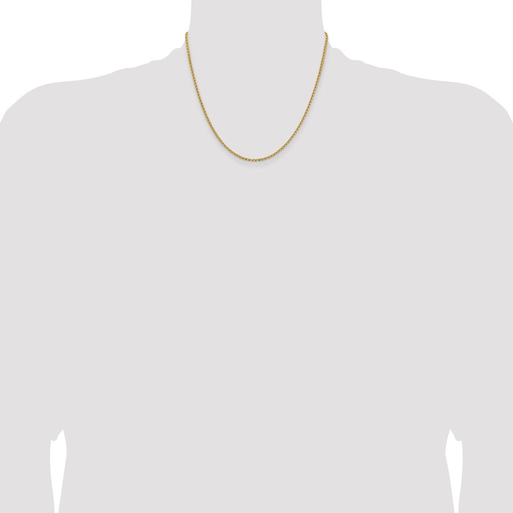 2.1mm D/C Open Franco Chain - Yellow Gold