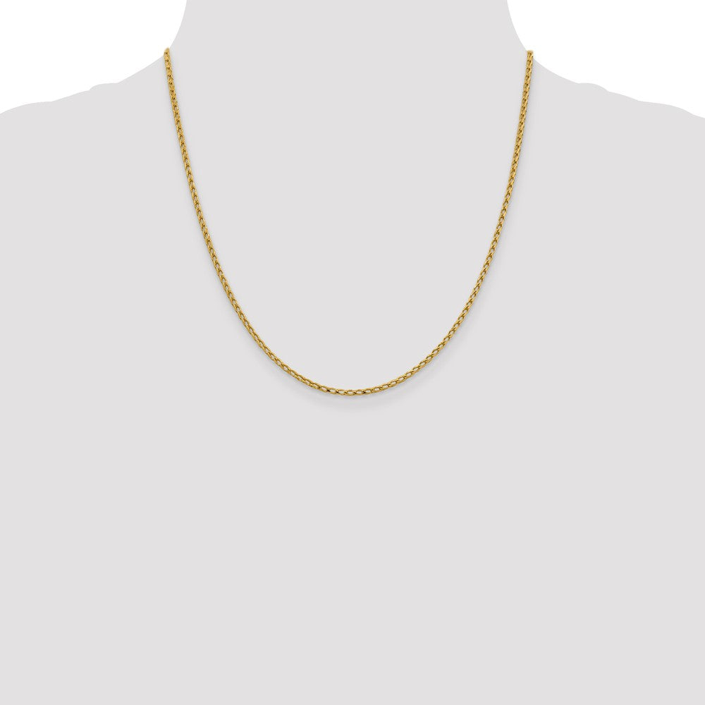2.1mm D/C Open Franco Chain - Yellow Gold