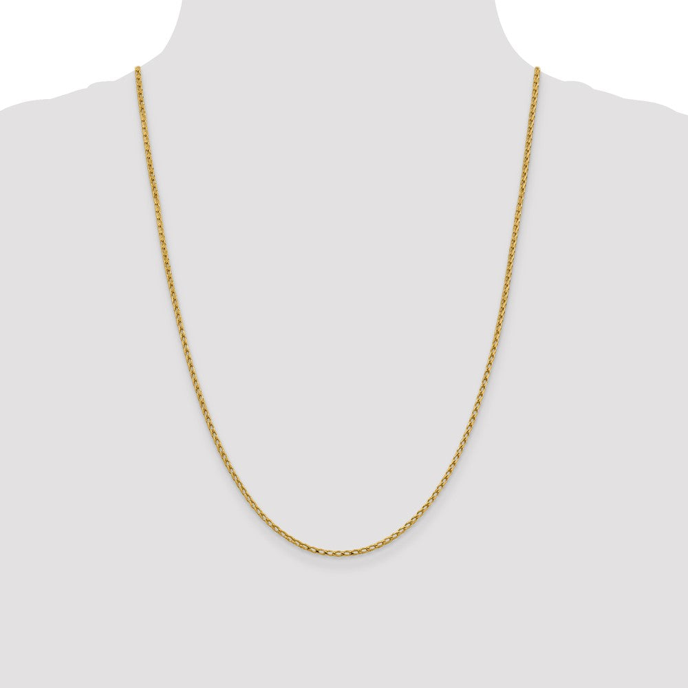 2.1mm D/C Open Franco Chain - Yellow Gold