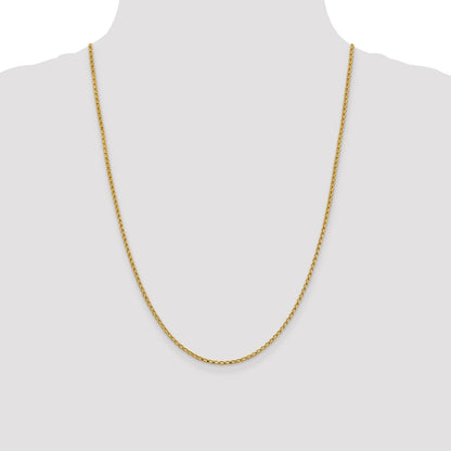 2.1mm D/C Open Franco Chain - Yellow Gold