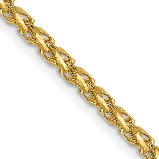 2.1mm D/C Open Franco Chain - Yellow Gold