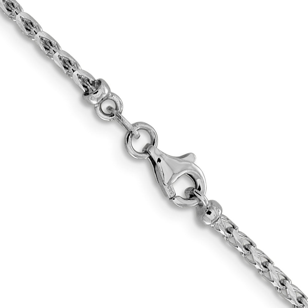 2.1mm D/C Open Franco Chain - White Gold