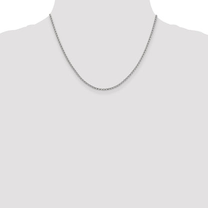 2.1mm D/C Open Franco Chain - White Gold