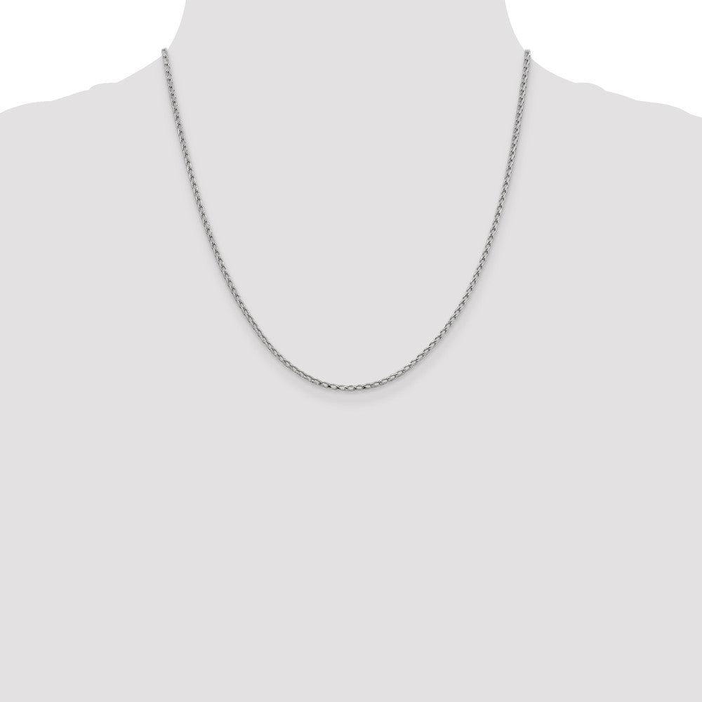 2.1mm D/C Open Franco Chain - White Gold